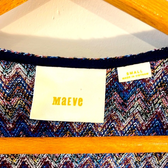 Anthropologie Maeve Westwater Chevron Knit Flowy Dress Sleeveless Blue Purple - Picture 4 of 10